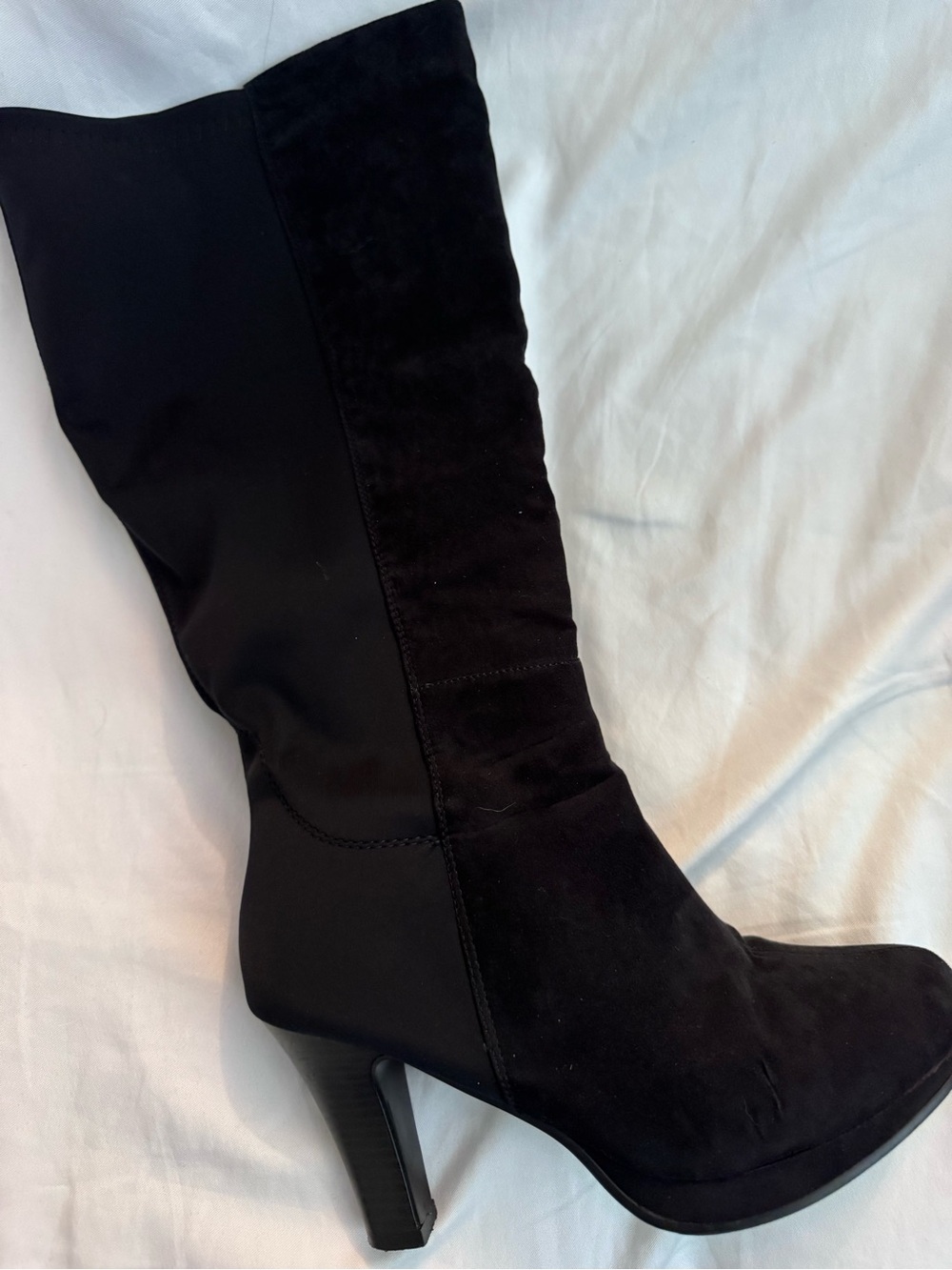 Lane Bryant 8w Black High Women's Boots- Stylish Heeled Design